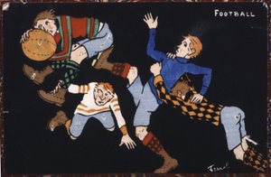 Piłka nożna, początek XX wieku (ilustracja) autorstwa Fernand Fernel
