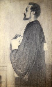 Portret mężczyzny (ołówek na papierze) autorstwa Fernand Khnopff
