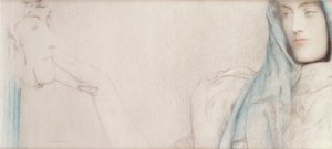 Studium tajemnicy, ok. 1902 r. autorstwa Fernand Khnopff