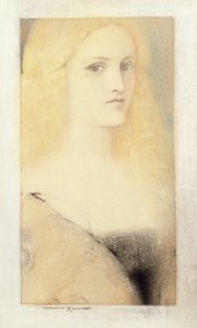 Pamięć wenecka (pastel i ołówek na płótnie) autorstwa Fernand Khnopff