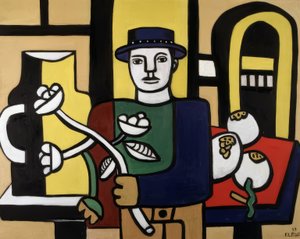 Człowiek w niebieskim kapeluszu autorstwa Fernand Leger