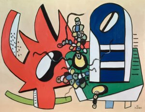 Martwa natura w kolorach czerwonym i niebieskim autorstwa Fernand Leger
