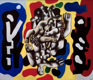 Nurkowie na żółtym tle autorstwa Fernand Leger