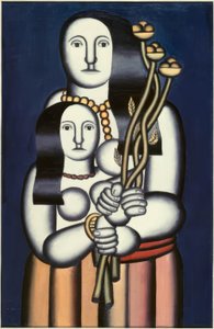 Dwie kobiety na niebieskim tle autorstwa Fernand Leger