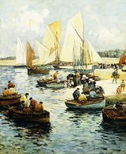 Powrót rybaków do Concarneau, autorstwa Fernand Legout-Gerard