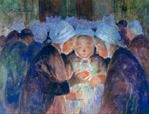 Młodzież bretońska przed procesją, ok. 1884-1930