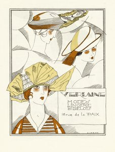 Reklama dla Verlaine, Modes, Lingerie, Bibelots, wyd. 1914 (druk pochoir) autorstwa Fernand Siméon