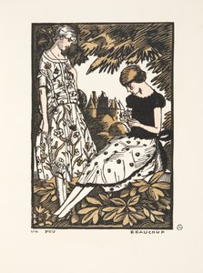 Trochę, dużo, z kolekcji modnych talerzy, 1920 (odbitka szablonowa) autorstwa Fernand Siméon