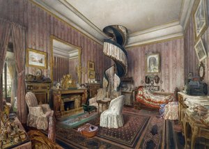 Sypialnia, akwarela Fernanda Peleza de Cordova (1820-1899)