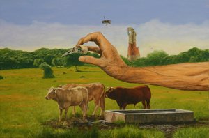 Martwa natura z krowami autorstwa Fernando Aznar Cenamor