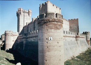 Widok na Castillo de la Mota, zbudowany dla Juana II w 1440 r. autorstwa Fernando de Carreno