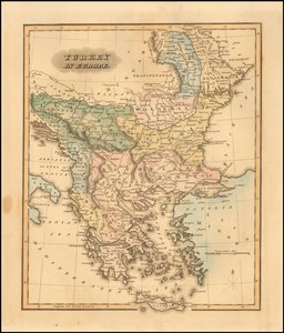 Mapa Turcji w Europie z 1823 r. autorstwa Fieldinga Lucasa, Jr. autorstwa Fielding Lucas Jr.