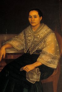 Portret kobiety w tradycyjnym filipińskim stroju