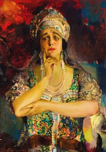 Portret piosenkarki Nadieżdy Plewickiej, 1924