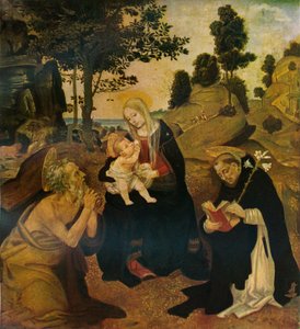 Dziewica i Dzieciątko ze świętymi Hieronimem i Dominikiem, c1485, 1911 autorstwa Filippino Lippi