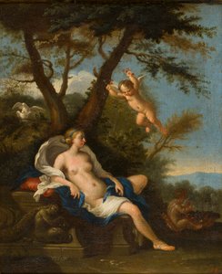 Wenus i Kupidyn, c.1643-94 (olej na płótnie)
