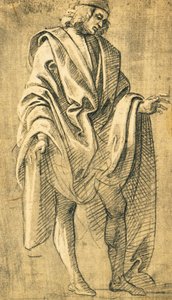 Studium męskiej postaci ludzkiej, rysunek ołówkiem Filippo Lippiego (ok. 1457-1504)