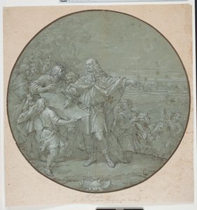 Cosimo III wzmacnia port Livorno. Rysowany szablon na srebrną tabliczkę, jeden z tzw. „piatti di S. Giovanni” autorstwa Filippo Luzi
