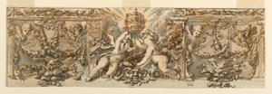 Rysunek, dekoracja fryzu, ok. 1770 r. autorstwa Filippo Marchionni