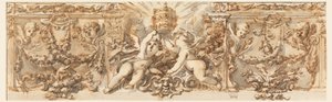Rysunek, dekoracja fryzu, ok. 1770 r. autorstwa Filippo Marchionni
