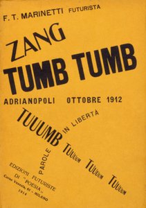 Okładka książki Filippo Tommaso Marinetti "Zang Tumb Tumb" z 1912 r. ze zbiorów prywatnych Mediolan