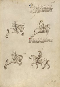 Walka jeździecka z użyciem lancy i miecza autorstwa Fiore Furlan dei Liberi da Premariacco