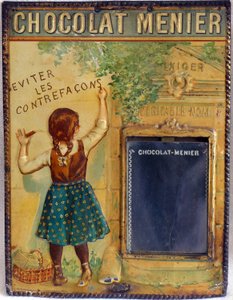 tablica reklamowa z czekolady Menier, ok.1900 (emalia) autorstwa Firmin (after) Bouisset