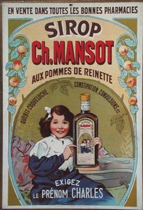 Plakat reklamujący „Sirop Ch. Mansot” (kolor lito)
