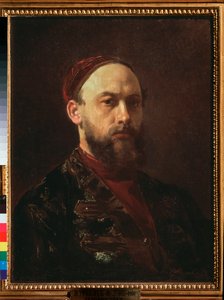 Autoportret (Autoportret) - obraz Firs Sergeevich Zhuravlev (1836-1901), olej na płótnie, sztuka rosyjska XIX wiek - Państwowa Galeria Trietiakowska, Moskwa autorstwa Firs Sergeevich Zhuravlev