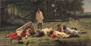 Odpocznij przy żniwach siana, 1887 r.