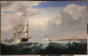 Żaglowce u wybrzeży Nowej Anglii, c.1855