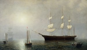 Statek Starlight, ok. 1860 (olej na płótnie) autorstwa Fitz Henry Lane