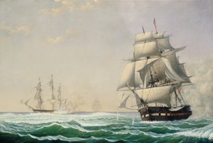 Prezydent Fregaty Stanów Zjednoczonych w ataku na brytyjską eskadrę w 1815, 1850 r