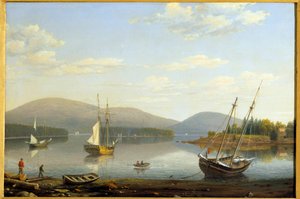Widok na Port of Somes w Maine w Stanach Zjednoczonych Obraz Hugh Lane Fitz (1804-1865) 1850 Ze zbiorów prywatnych autorstwa Fitz Henry Lane