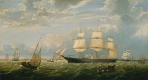 Golden State wkraczający do portu w Nowym Jorku, 1854. autorstwa Fitz Hugh Lane