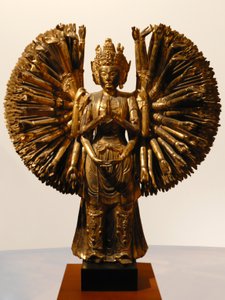 Bodhitsattva Avalokitesvara (Guanyin), Chiny, Pięć Dynastii, 907-960 (połysk i złote drewno) autorstwa Five Dynasties Chinese School