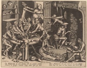 Cienka kuchnia autorstwa Flemish 17th Century, after Pieter van der Heyden, after Pieter Bruegel the Elder