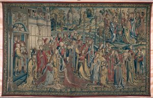 Batszeba zamówiona do Pałacu, Gobelin Dawida i Batszeby, ok. 1510-15 autorstwa Flemish School