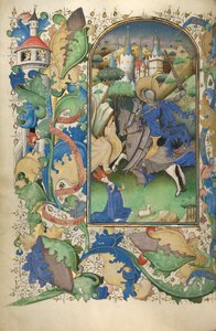 Księga Godzin, 1450-55 (tempera, złoto płatkowe i tusz na pergaminie) autorstwa Flemish School