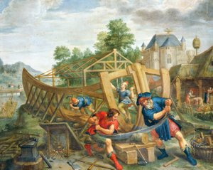 Budowa arki autorstwa Flemish School