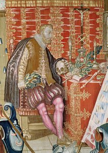 Karol V (1500-58) z The Tapestry of Charles Quint, c.1630-40 (szczegół) autorstwa Flemish School