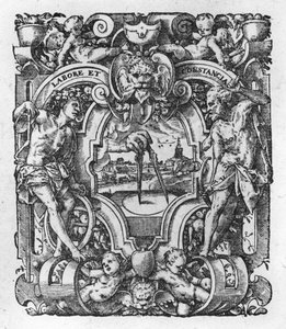 Sygnatura drukowana Christophe Plantins, ilustracja z Dzieł Tacyta, 1607 autorstwa Flemish School