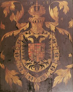 Herb Karola V, cesarza rzymskiego, 1558 (olej na desce)