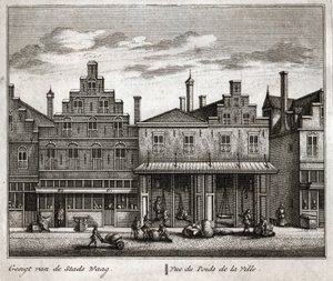 Delft, Holandia. (grawerunek autorstwa Flemish School