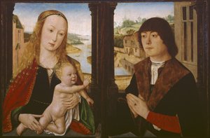 Dyptyk - Dziewica z Dzieciątkiem i Darczyńcą, ok. 1490-1500 autorstwa Flemish School