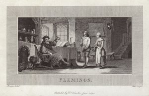 Flemingi. Grawerowanie sług i pana. autorstwa Flemish School