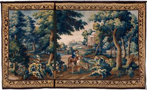 Flamandzki gobelin. Koniec XVII wieku. Własność kościoła Sint-Walburgakerk Oudenaarde (Dekenij van de Sint-Walburga). autorstwa Flemish School