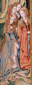 Flamandzki gobelin. Seria Historia Dawida i Batszeby. Małżeństwo Dawida i Batszeby (Casamiento de David y Betsabé). Drugi panel serii. Model Anonimowy. Producent nieznany, Bruksela. 1505. Tkanina Złoto, jedwab i wełna. autorstwa Flemish School
