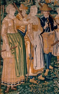 Flamandzki gobelin. Gra w gęsi. Atelier Oudenaarde. 341x395cm. Inw (83058)-7 / 0008. XVII wiek. autorstwa Flemish School