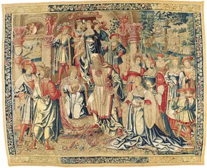 Biblijny gobelin francusko-flamandzki, ok. 1510-30 autorstwa Flemish School